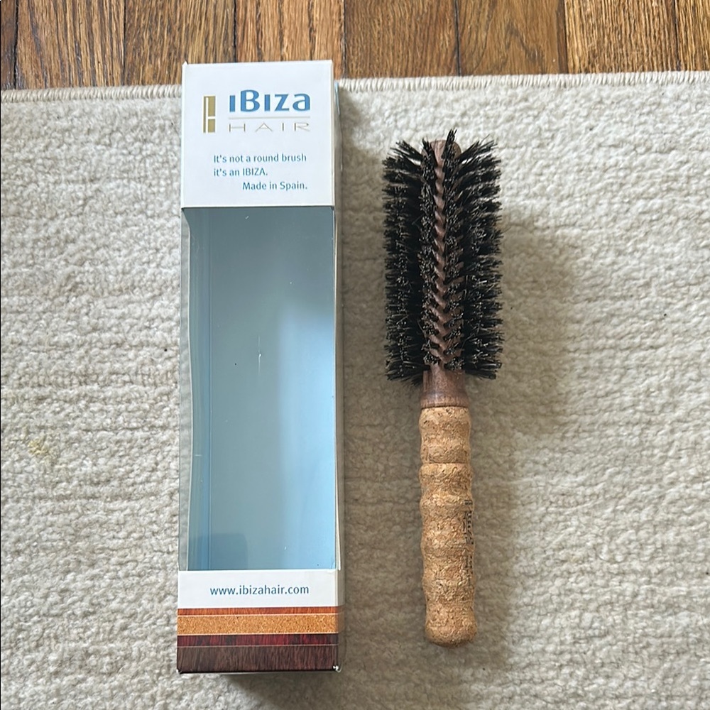 Brown Cork Handle Round Styling Brush - Brown